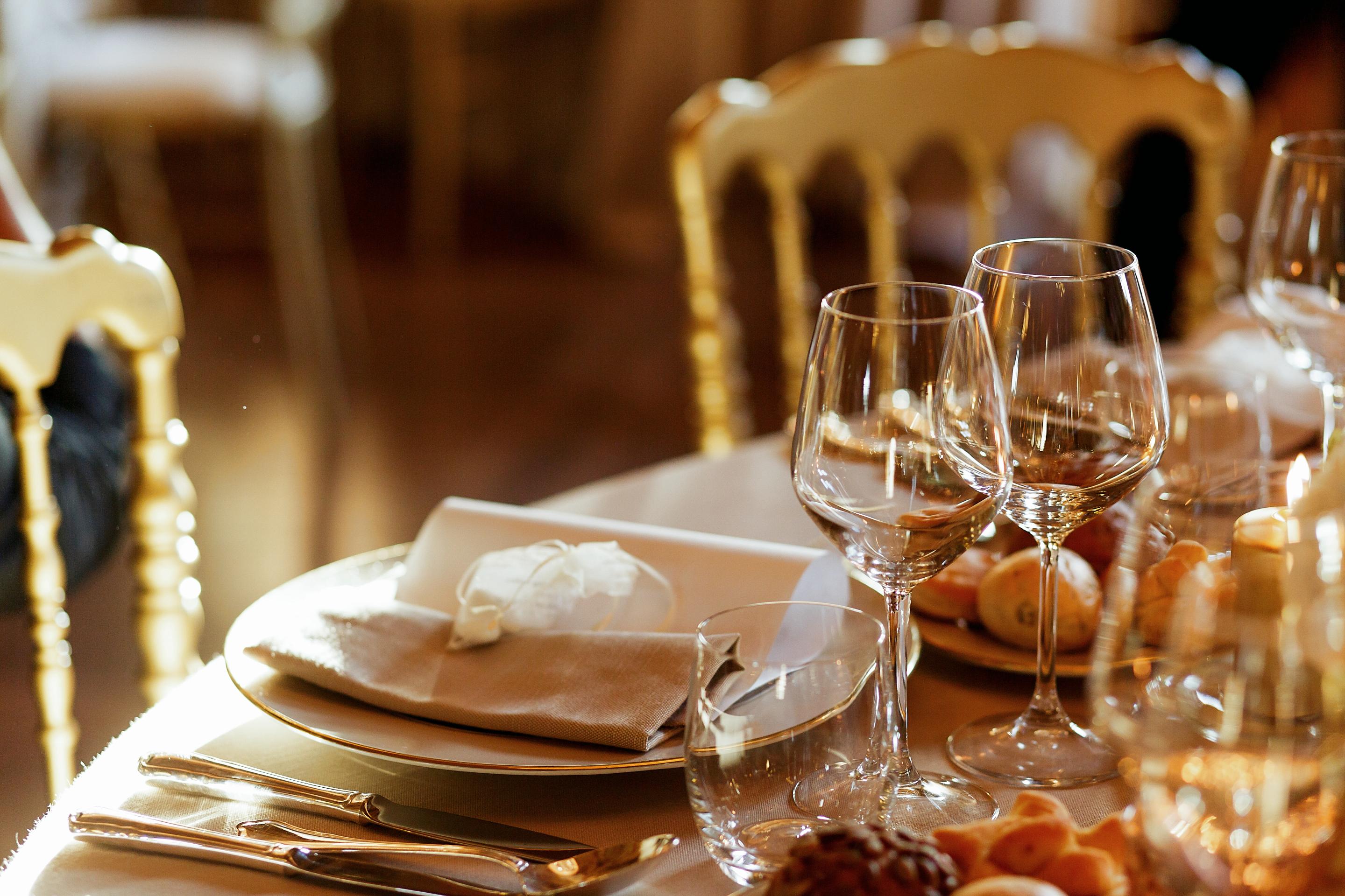 Elegant romantic dinner table